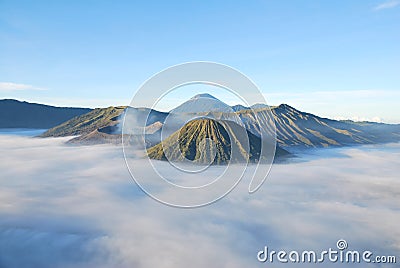 Landscape view of Bromo mountain Stock Photo