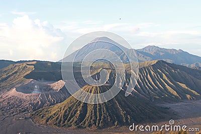 Landscape view Bromo mountain is an active volcano Stock Photo