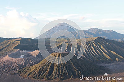 Landscape view Bromo mountain is an active volcano Stock Photo