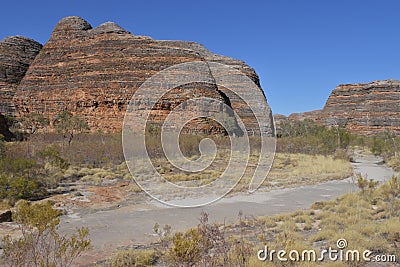 Landscape of Bungle Bungle Range landform in Kimberley Western Australia Stock Photo