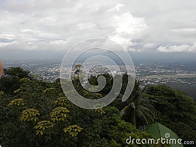 Landscape view, Chiang Mai, thailand. Jungle and city Stock Photo