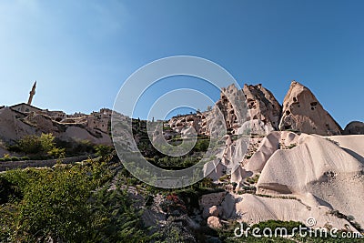 landscape view of famous fairy chimney in uchisar Stock Photo