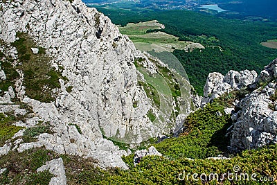 Landscape look from the top of a mountain Stock Photo