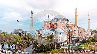 Landscape View of Hagia Sophia in Istanbul, Turkey Editorial Stock Photo
