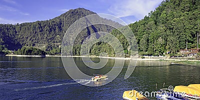 Landscape View from Kasap Beach Sarangan Lake Editorial Stock Photo