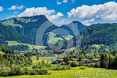 Landscape view near Lake Walchsee near Koessen in Tirol, Austria Stock Photo