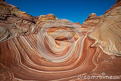 Arizona Wave - Famous Geology rock formation in Pariah Canyon Stock Photo