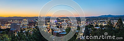 Landscape view over spokane city washington at sunset Editorial Stock Photo