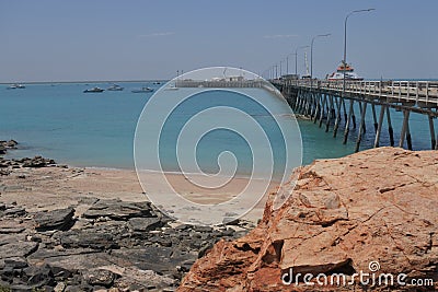 Port of Broome Jetty Pier in Broome Kimberley Western Australia Stock Photo