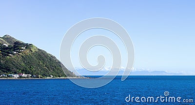 Landscape view of Pukerua Bay on the Kapiti Coast Stock Photo