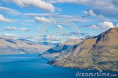 Landscape view from the Queenstown Skyline, New Zealand Stock Photo