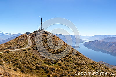 Landscape view from Roys Peak on Lake Wanaka , South Island, New Zealand Stock Photo