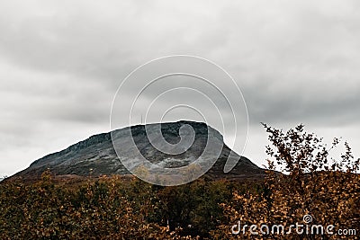 Landscape view of Saana fell in the autumn at Kilpisjarvi, Lapland, Finland. Stock Photo