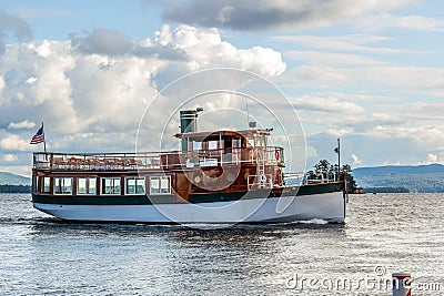 Landscape view of the Sagamore Hotel's iconic The Morgan, a 72-foot replica of 19th Editorial Stock Photo