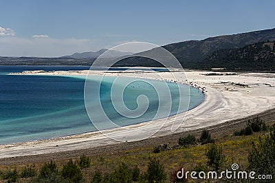 Landscape view of salda lake with some people Stock Photo