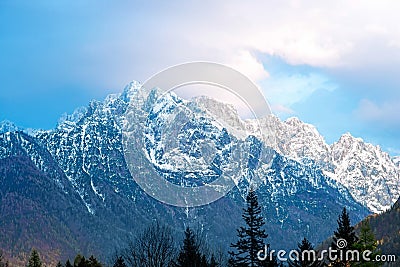 Landscape view on slovenian alps Stock Photo