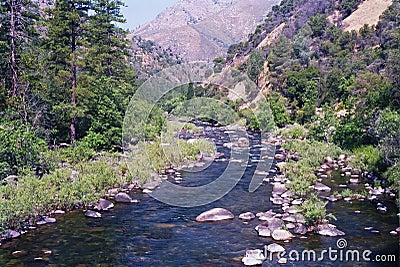 Landscape view of a small creak at Yosemite Stock Photo