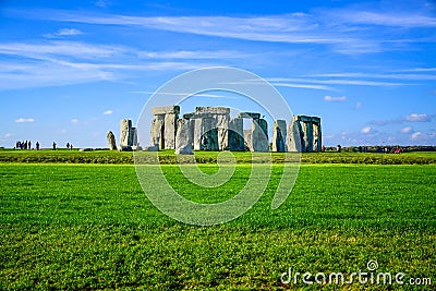 Landscape view of Stonehenge in Salisbury, Wiltshire, England, UK Stock Photo