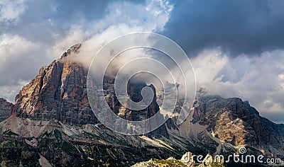 Landscape view of the Tofane dolomitic group Stock Photo