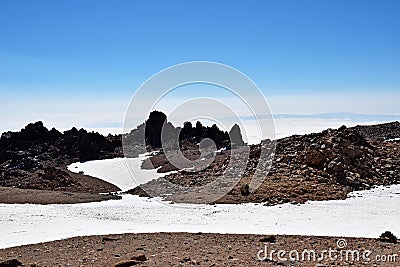 The landscape view from top of Mount Sabalan Volcano , Iran Stock Photo