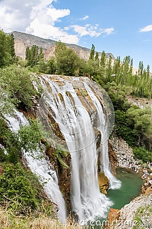 View of Tortum Waterfall in Tortum,Erzurum Stock Photo