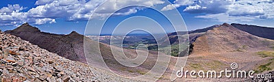 Landscape views from Kings Peak panorama in Uintah Rocky Mountains from Henryâ€™s Fork, Ashley National Fores Stock Photo