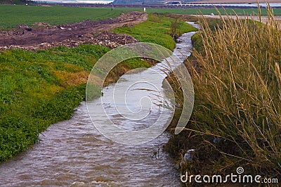 Landscape of wadi Barkan stream Kfar Glikson in HaNadiv valley in northwestern Israel Stock Photo
