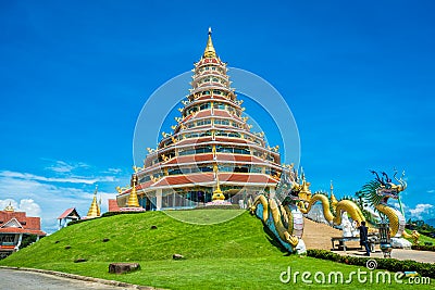 Landscape of Wat Huay Pla Kung temple with dragon symbol travel destination the famous place religious attractions Editorial Stock Photo