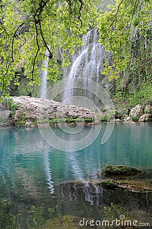 Landscape with waterfall Stock Photo