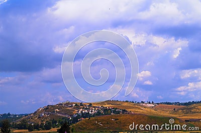 Kiryat Haroshet, West Yizreel valley near the city of Kiryat Tivon in cloudy day Israel. Stock Photo