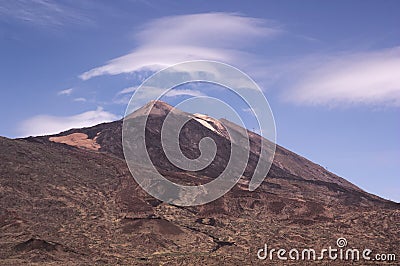 Landscape where you can see the peak of Teide volcano Stock Photo