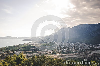 The landscape which opens to the city of kimeros from the mountain Stock Photo