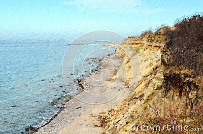 Landscape of Wustrow cliff on baltic sea Darss peninsular. Germany Stock Photo