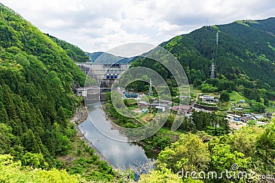 Landscape of Yahagi Dam Stock Photo