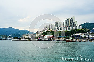 Landscape of Yeosu, South Jeolla Province, Korea Editorial Stock Photo