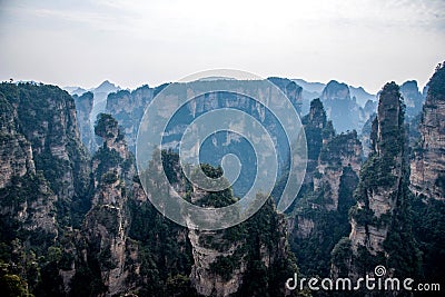 Landscape of Yuanjiajie, Zhangjiajie National Forest Park, Stock Photo