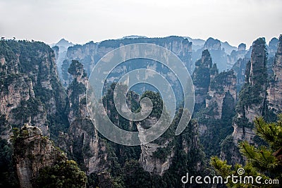 Landscape of Yuanjiajie, Zhangjiajie National Forest Park, Stock Photo