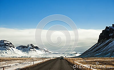 Landscaped, Country Road Highway Stock Photo
