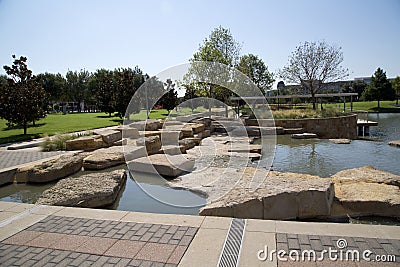 Landscapes design in nice Hall Park Frisco TX Stock Photo