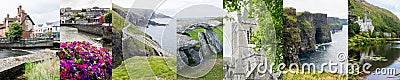 Landscapes of Ireland, banner with a series of photos Editorial Stock Photo
