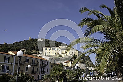 Landscapes of the Ligurian coast in Noli, in the province of Savona Stock Photo