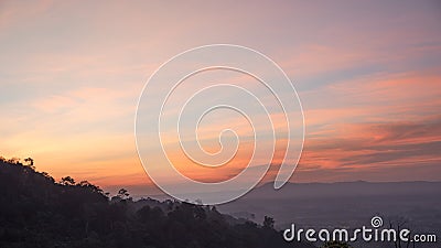 Landscapes nature sun rise at thailand. Stock Photo