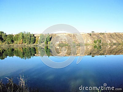 Landscapes of Russia - a lake in a quarry (first part) Stock Photo