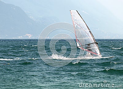 Surf-Riva del Garda lake Italy Stock Photo