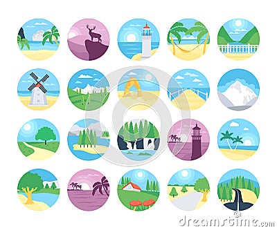 Landscapes Vector Icons 1 Stock Photo