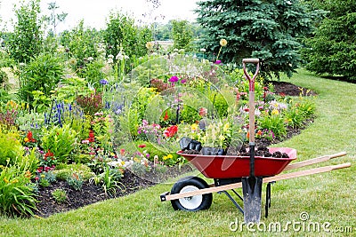 Landscaping the garden Stock Photo