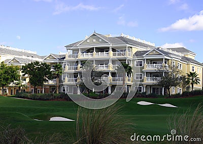 Landscaping at golf resort hotel Stock Photo