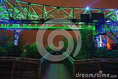 Landschaftspark duisburg germany illuminated at night Stock Photo