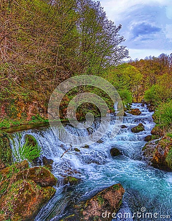 Landskape. Waterfall . Background. River. Nature. Stock Photo