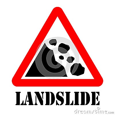 Landslide hazard sign Vector Illustration